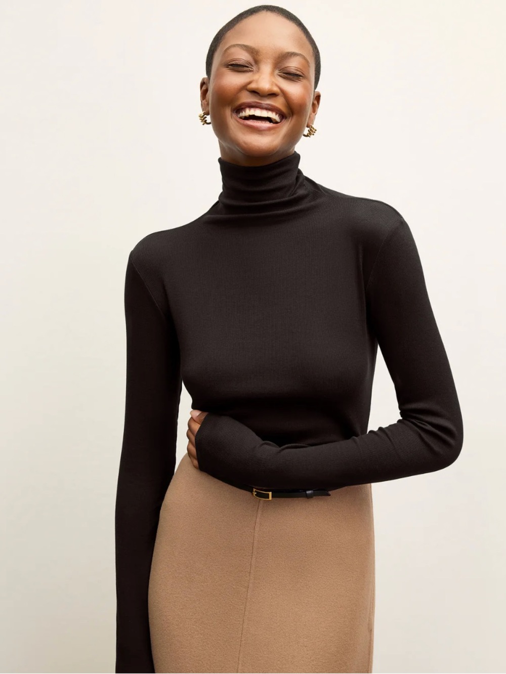 MM Lafleur The Axam Layering Turtleneck - Ribbed Pima Cotton Size large
